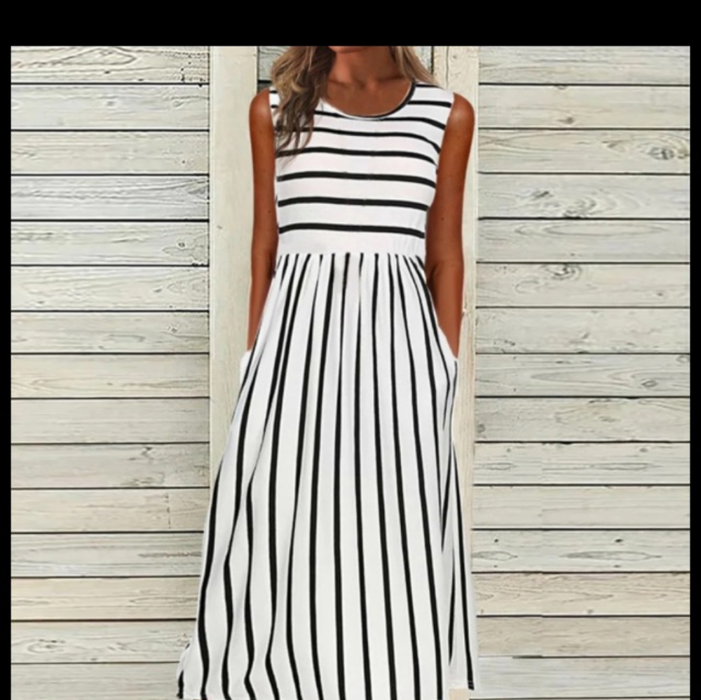 Black & White striped maxi dress